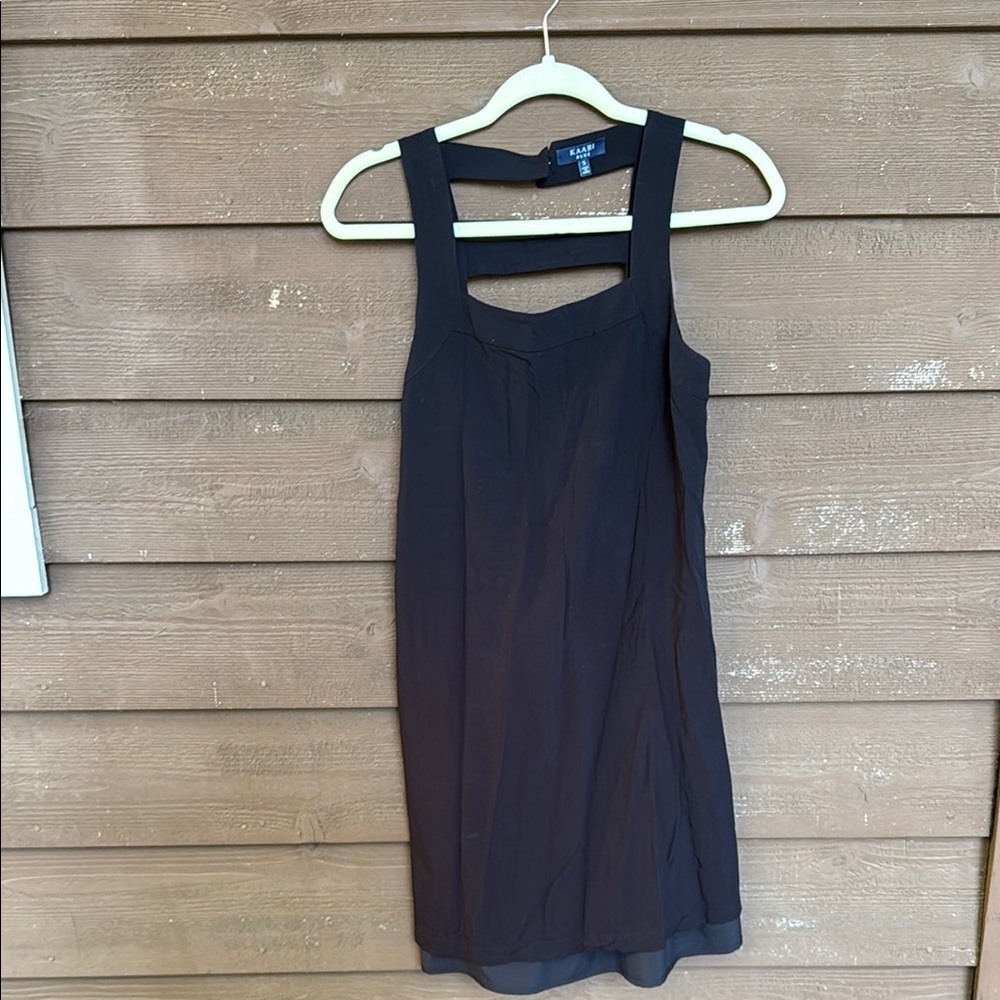 Kaari Blue Black Sleeveless Sheath Mini Dress